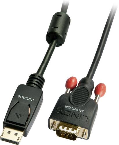 LINDY DisplayPort / VGA Adapterkabel DisplayPort Stecker, VGA 15pol. Stecker 2.00m Schwarz 41942 Dis von Lindy