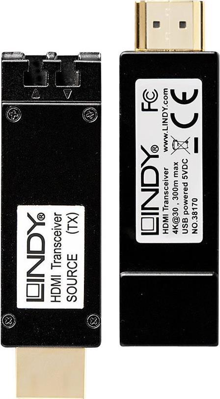 LINDY Fibre Optic HDMI Extender - Erweiterung f�r Video/Audio - bis zu 300 m (38170) von Lindy