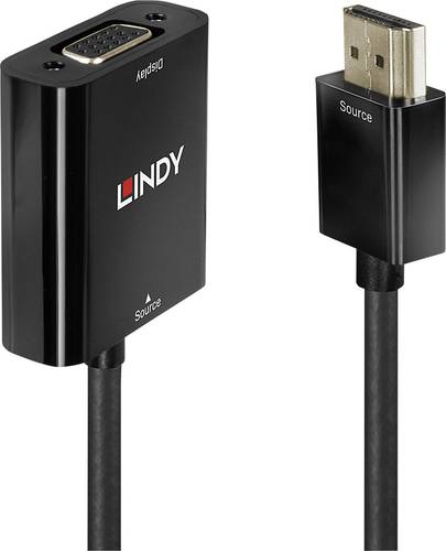 LINDY HDMI / VGA Adapterkabel HDMI-A Stecker, VGA 15pol. Buchse 0.10m Schwarz 38291 HDMI-Kabel von Lindy