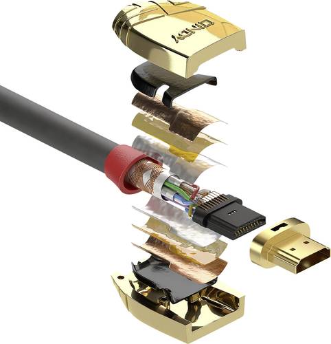 LINDY HDMI Anschlusskabel HDMI-A Stecker, HDMI-A Stecker 10.00m Grau 37866 HDMI-Kabel von Lindy