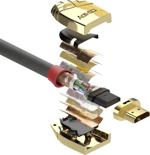 LINDY HDMI Anschlusskabel HDMI-A Stecker, HDMI-A Stecker 15.00m Grau 37867 HDMI-Kabel von Lindy