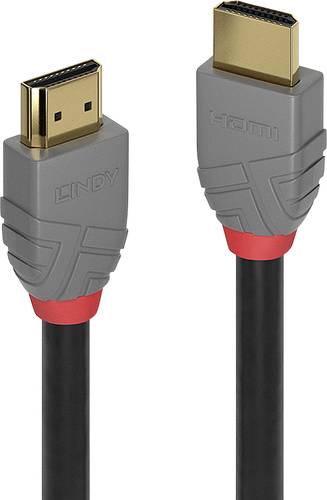 LINDY HDMI Anschlusskabel HDMI-A Stecker, HDMI-A Stecker 7.50m Anthrazit, Schwarz, Rot 36966 vergold von Lindy