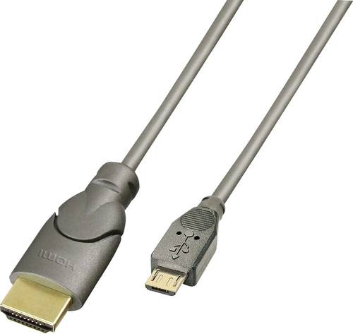 LINDY Handy Kabel [1x USB 2.0 Stecker Micro-B - 1x HDMI-Stecker] 0.50m von Lindy