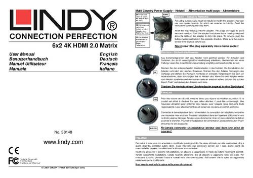 LINDY Hdmi 2.0 4k Uhd 6x2 Matrix LINDY Hdmi 2.0 4k Uhd 6x2 Matrix von Lindy