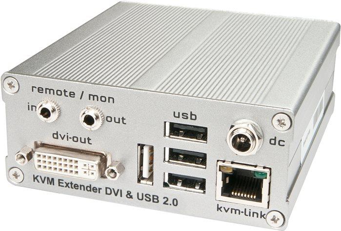 LINDY KVM Extender DVI & USB2.0 without Mass Storage Receiver Unit - KVM-/USB-Extender - USB - bis zu 130 m (39211) - Sonderposten von Lindy