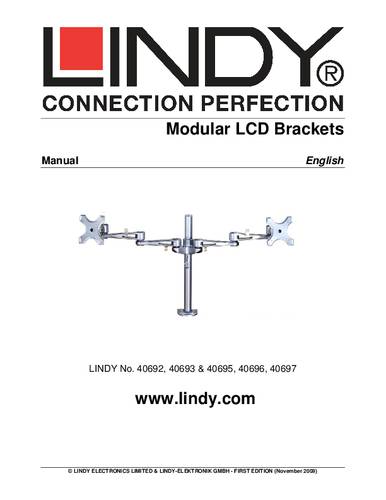 LINDY LCD-Monitorarm, Lang, Modular von Lindy