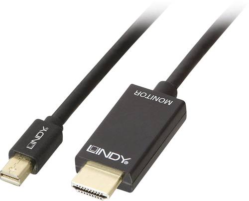 LINDY Mini-DisplayPort / HDMI Adapterkabel Mini DisplayPort Stecker, HDMI-A Stecker 2.00m Schwarz 36 von Lindy
