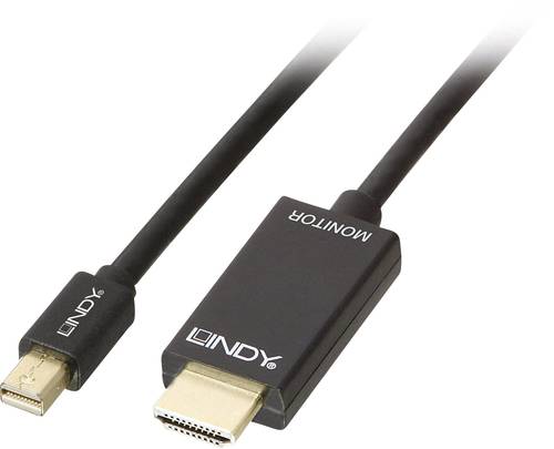 LINDY Mini-DisplayPort / HDMI Adapterkabel Mini DisplayPort Stecker, HDMI-A Stecker 3.00m Schwarz 36 von Lindy