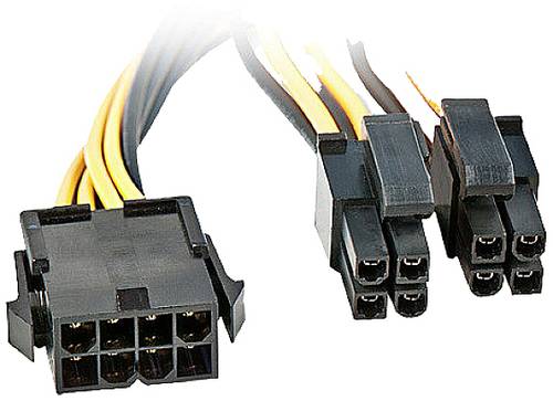 LINDY Strom Verlängerungskabel [1x ATX-Stecker 8pol. (4+4) - 1x ATX-Stecker 8pol.] 0.40m Schwarz, G von Lindy