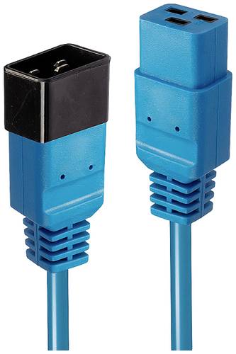 LINDY Strom Verlängerungskabel [1x Kaltgeräte-Buchse C19 - 1x Kaltgeräte-Stecker C20] 3.00m Blau von Lindy