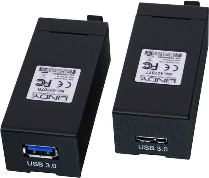 LINDY USB 3.1 Gen1 Fibre Optic Extender (Transmitter and Receiver units) - USB-Erweiterung - USB 3.0, USB 3.1 - bis zu 400 m von Lindy