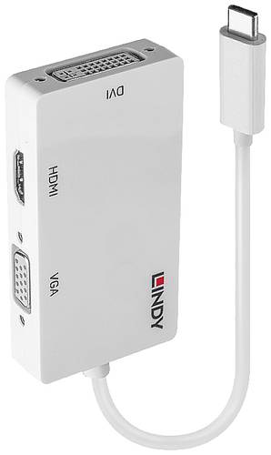 LINDY USB-C®, VGA Konverter [1x USB-C® Stecker - 1x DVI-Buchse 24+5pol., HDMI-Buchse, VGA-Buchse] von Lindy