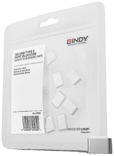 LINDY USB-C® Port Schloss 10er Set Weiß ohne Schlüssel 40439 von Lindy