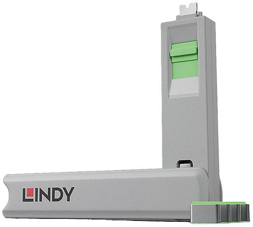 LINDY USB-C® Port Schloss 4er Set Grün inkl. 1 Schlüssel 40426 von Lindy