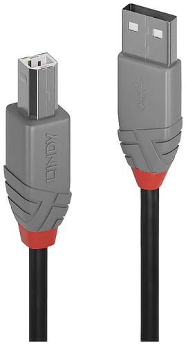 LINDY USB-Kabel USB 2.0 USB-A Stecker, USB-B Stecker 1.00m Schwarz 36672 von Lindy