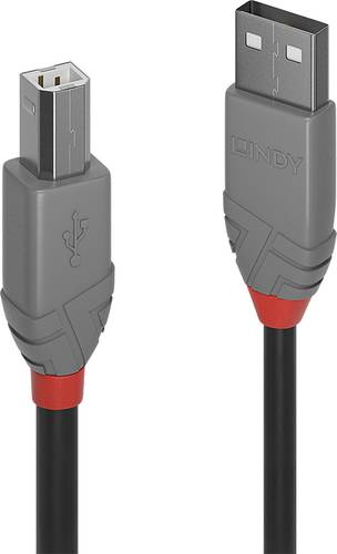 LINDY USB-Kabel USB 2.0 USB-A Stecker, USB-B Stecker 10.00m Schwarz 36677 von Lindy