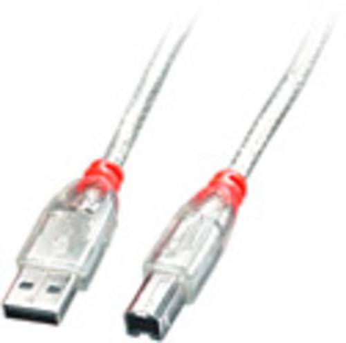 LINDY USB-Kabel USB 2.0 USB-A Stecker, USB-B Stecker 2.00m Transparent 41753 von Lindy