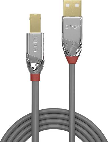 LINDY USB-Kabel USB 2.0 USB-A Stecker, USB-B Stecker 7.50m Grau 36645 von Lindy