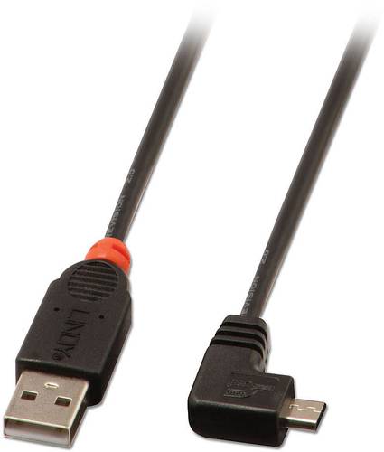 LINDY USB-Kabel USB 2.0 USB-A Stecker, USB-Micro-B Stecker 0.50m Schwarz 31975 von Lindy