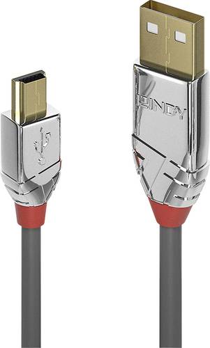 LINDY USB-Kabel USB 2.0 USB-A Stecker, USB-Mini-B Stecker 5.00m Grau 36634 von Lindy