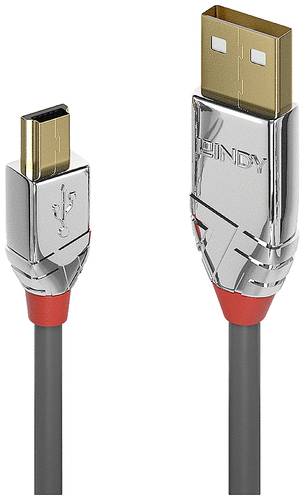 LINDY USB-Kabel USB 2.0 USB-A Stecker, USB-Mini-B Stecker 7.50m Grau 36635 von Lindy