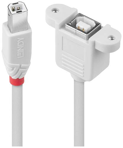 LINDY USB-Kabel USB 2.0 USB-B Stecker, USB-B Buchse 1.00m Grau 31801 von Lindy