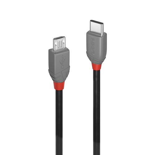 LINDY USB-Kabel USB 2.0 USB-C® Stecker, USB-Micro-B Stecker 3.00m Schwarz 36893 von Lindy