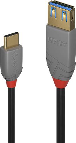 LINDY USB-Kabel USB 3.2 Gen1 (USB 3.0 / USB 3.1 Gen1) USB-A Buchse, USB-C® Stecker 0.15m Schwarz 36 von Lindy