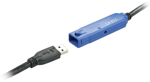 LINDY USB-Kabel USB 3.2 Gen1 (USB 3.0 / USB 3.1 Gen1) USB-A Stecker, USB-A Buchse 10.00m Schwarz 431 von Lindy