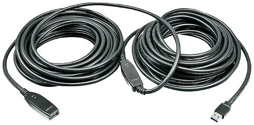 LINDY USB-Kabel USB 3.2 Gen1 (USB 3.0 / USB 3.1 Gen1) USB-A Stecker, USB-A Buchse 15.00m Schwarz 433 von Lindy