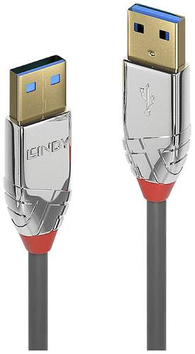 LINDY USB-Kabel USB 3.2 Gen1 (USB 3.0 / USB 3.1 Gen1) USB-A Stecker, USB-A Stecker 1.00m Grau 36626 von Lindy