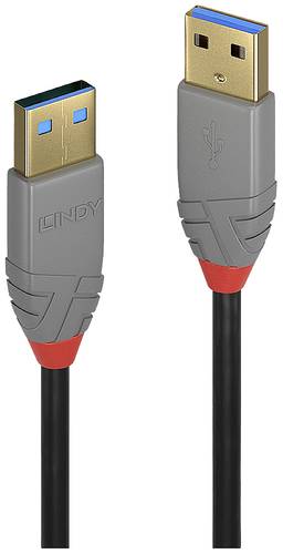 LINDY USB-Kabel USB 3.2 Gen1 (USB 3.0 / USB 3.1 Gen1) USB-A Stecker, USB-A Stecker 1.00m Schwarz 367 von Lindy