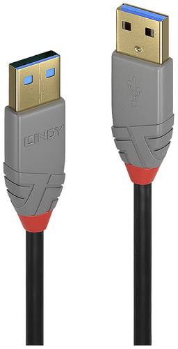 LINDY USB-Kabel USB 3.2 Gen1 (USB 3.0 / USB 3.1 Gen1) USB-A Stecker, USB-A Stecker 3.00m Schwarz, Gr von Lindy