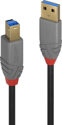 LINDY USB-Kabel USB 3.2 Gen1 (USB 3.0 / USB 3.1 Gen1) USB-A Stecker, USB-B Stecker 5.00m Schwarz 367 von Lindy