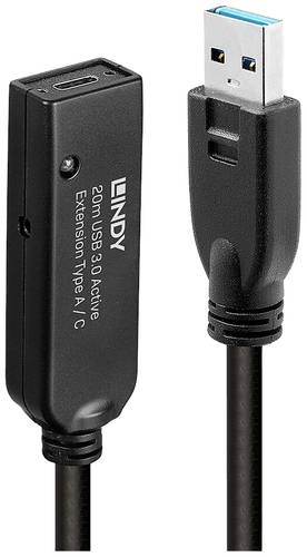 LINDY USB-Kabel USB 3.2 Gen1 (USB 3.0 / USB 3.1 Gen1) USB-A Stecker, USB-C® Buchse 20.00m Schwarz 4 von Lindy