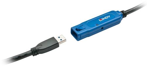 LINDY USB-Kabel USB-A Buchse, USB-A Stecker 15.00m Schwarz Aktiv mit Signalverstärkung 43229 von Lindy