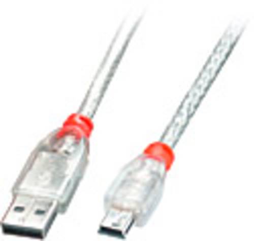 LINDY USB-Kabel USB-A Stecker, USB-Mini-B Stecker 3.00m Transparent 41784 von Lindy