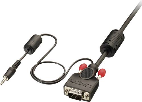 LINDY VGA / Klinke Anschlusskabel VGA 15pol. Stecker, VGA 15pol. Stecker 7.50m Schwarz 37302 VGA-Kab von Lindy