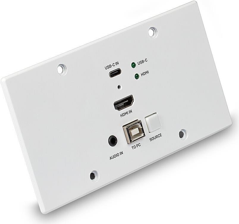 Lindy 150m Cat.6 HDMI 4K60 & Type C HDBaseT EU Wall Plate KVM Extender - Transmitter (38388) von Lindy