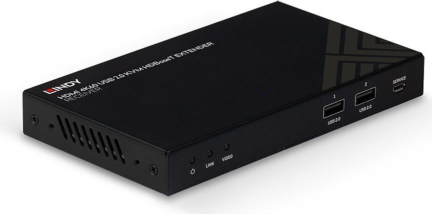 Lindy 150m Cat.6 HDMI 4K60 - IR - RS232 & Audio HDBaseT KVM Extender - Receiver (38389) von Lindy