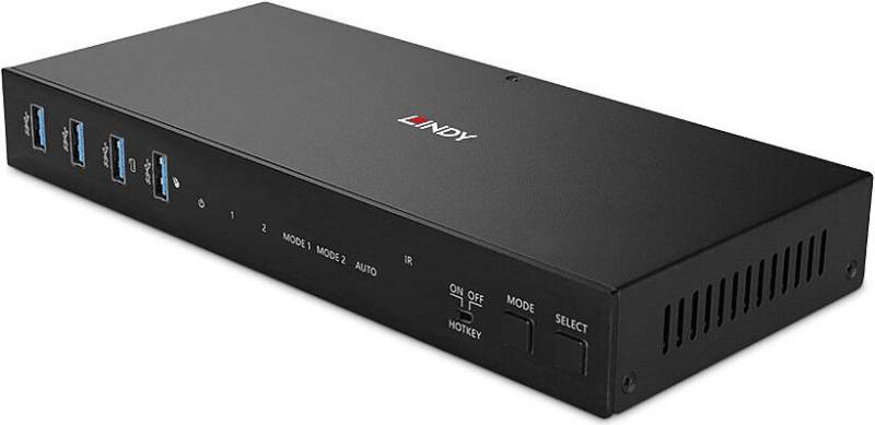 Lindy 2 Port Dual Head HDMI 4K60 USB3.0 KVM Switch (39314) von Lindy