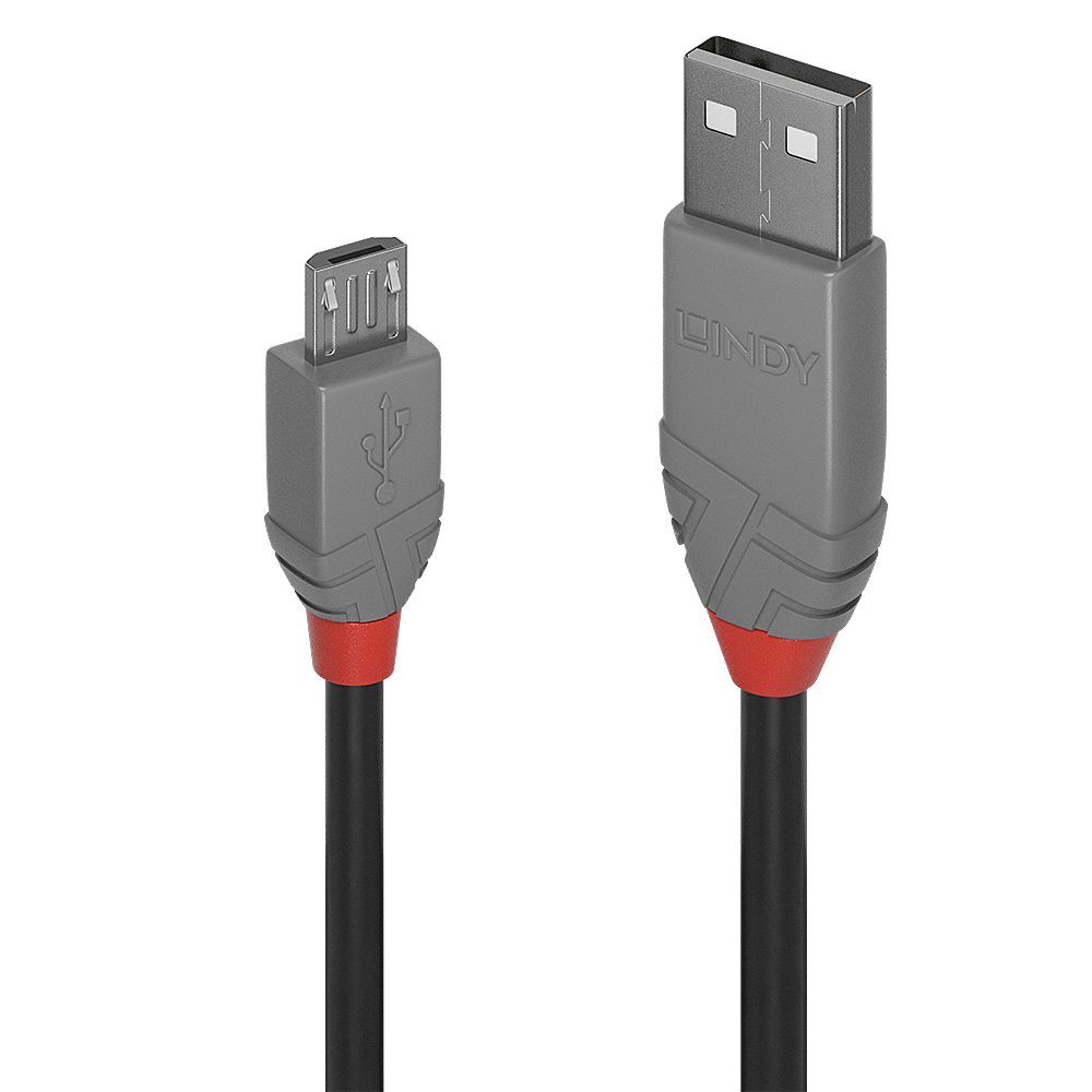 Lindy 2m USB 2.0 Typ A an Micro-B Kabel, Anthra Line USB Typ A Stecker an Micro-B Stecker (36733) von Lindy