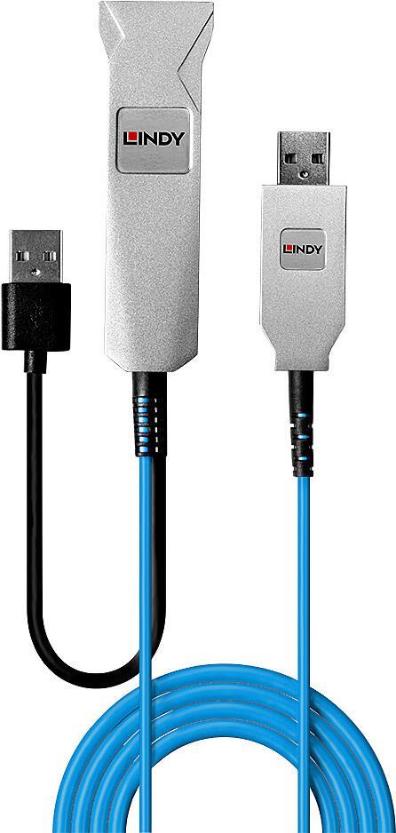 Lindy 30m Fibre Optic USB 3.0 Kabel 30m USB 3.0 Verlängerung über Glasfaser (43345) von Lindy