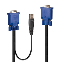 Lindy 32187 Tastatur/Video/Maus (KVM)-Kabel Schwarz, Blau 3 m von Lindy