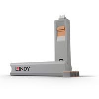 Lindy 40428 Schnittstellenblockierung Türblockierschlüssel USB Typ-C Grau, Orange 4 Stück(e) von Lindy