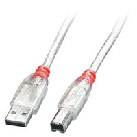 LINDY USB 2.0 Kabel Typ A/B transparent M/M 2m LINDY USB 2.0 Kabel Typ A/B transparent M/M 2m von Lindy