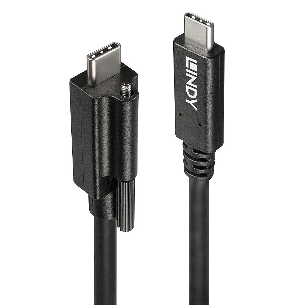 Lindy 41908 USB 3.1 C/C Kabel 1m, verschraubbar von Lindy