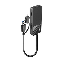 Lindy 43354 laptop-dockingstation & portreplikator USB 3.2 Gen 1 (3.1 Gen 1) Type-A + Type-C Schwarz von Lindy