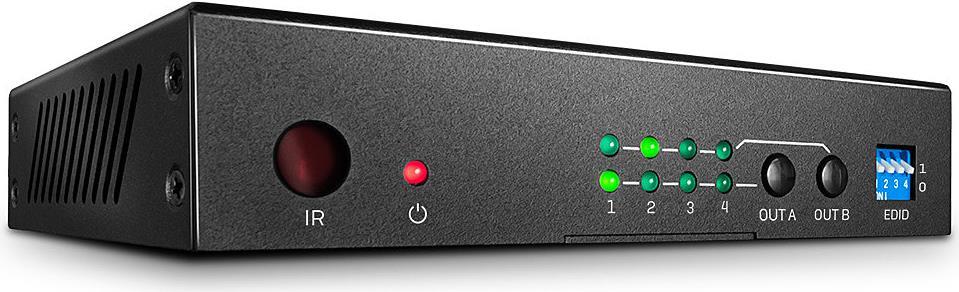 Lindy 4x2 HDMI 4K60 Matrix Zum Anschluss und Umschalten zwischen 4 HDMI-Quellen und 2 HDMI-Displays V2 Version (38084) von Lindy