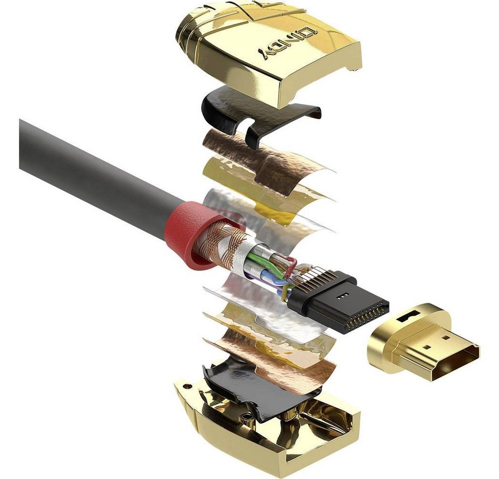 Lindy 7.5m High Speed HDMI Kabel, Gold Line HDMI-Kabel, (7.50 cm), 4K UHD von Lindy